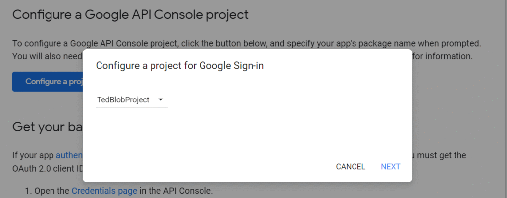 Configure project for Google Sign-In integration
